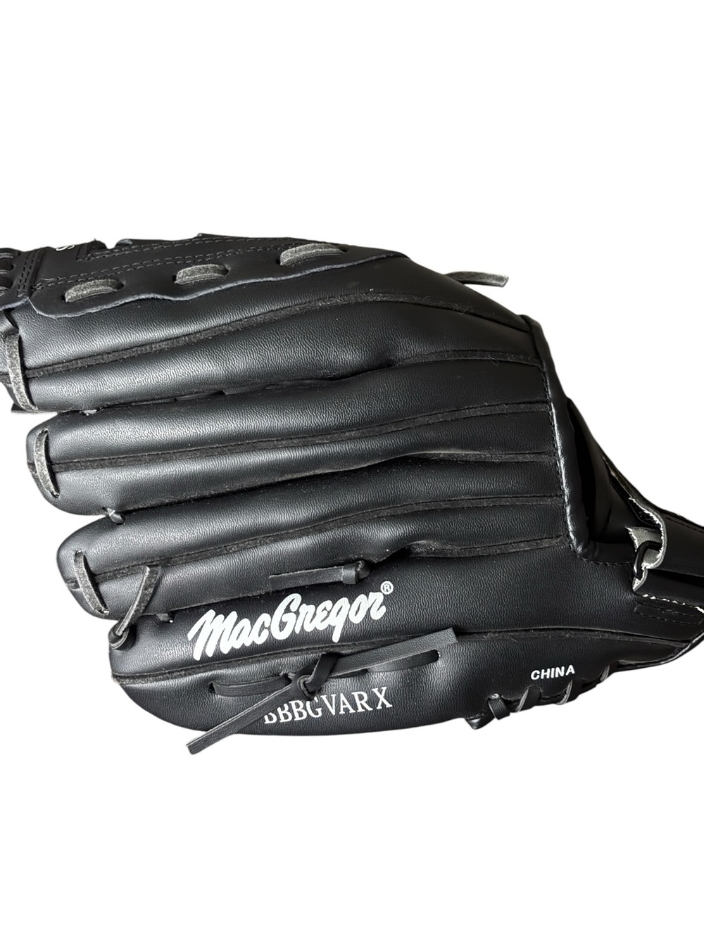 MacGregor 12" Deep Grip Pocket BBBGVARX Black Baseball Glove White Lettering